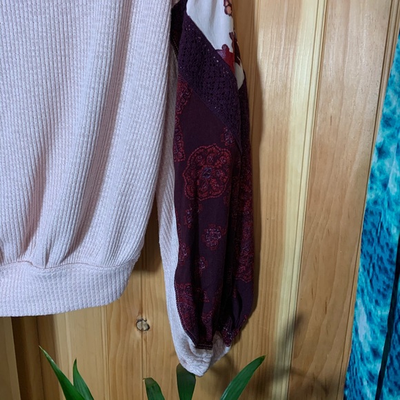 Free People Top with Mixed Print Long Sleeves - Picture 8 of 8